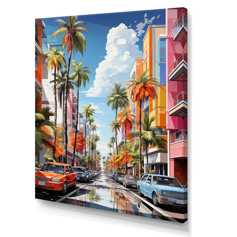 City City Popart I - décoration murale paysages urbains, H 44 po x l 34 po x P 1,5 po, Toile tendue