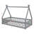 Tent-Shaped Floor Bed With Guardrails, Slats And A Door-1578261508-1578261512