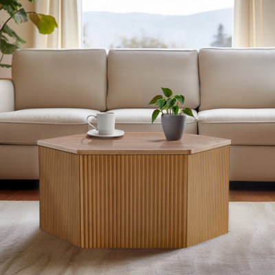 Honey hexagonal coffee table