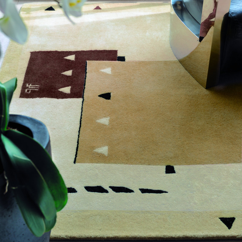 Silva Wool Abstract Area Rug in Naturel