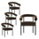 Fauteuils de salle à manger rembourrés en velours