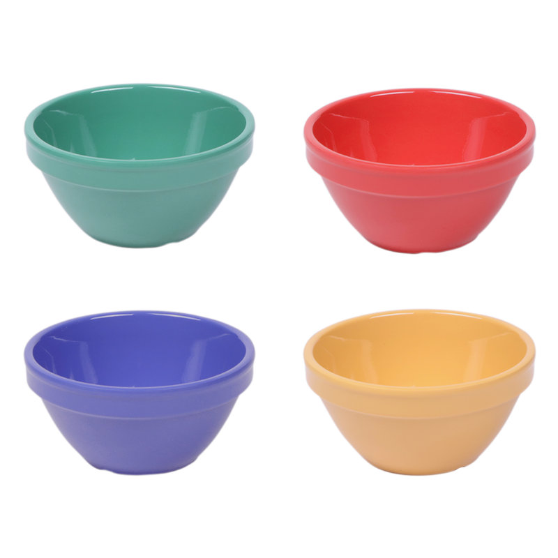 Bouillon Melamine Sauce Cup, Red/Green/Yellow/Gray