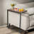 Summerlee C Shaped Bed Side Table with Wheels, Slide Under Sofa Table or Use as Laptop Table