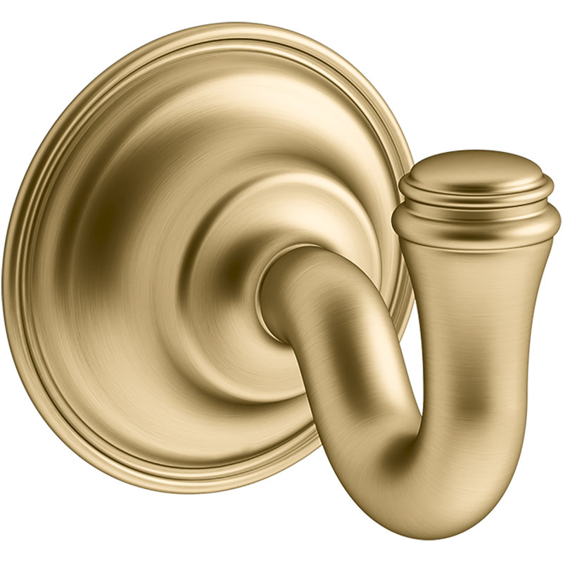 Eclectic Robe Hook, Vibrant Brushed Moderne Brass