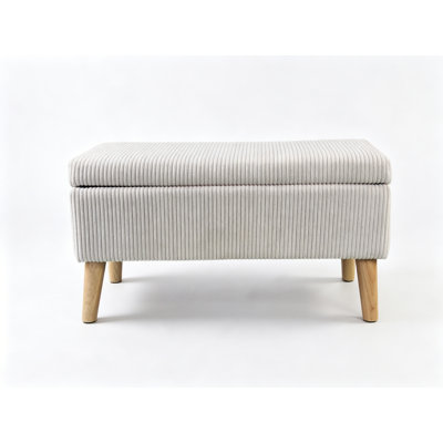 Cordova 32'' Flip-Top Storage Ottoman Bench with Wood Legs Bedroom, Living Room, Entryway