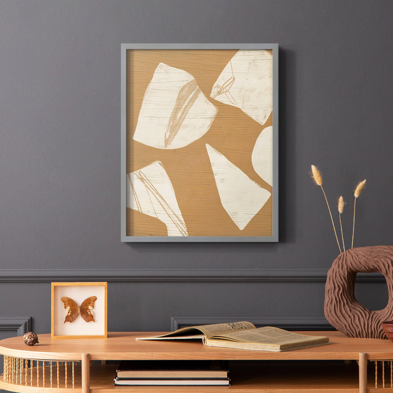 Piecemeal I Framed Print - Solid Wood, Gray, 10" H x 8" W