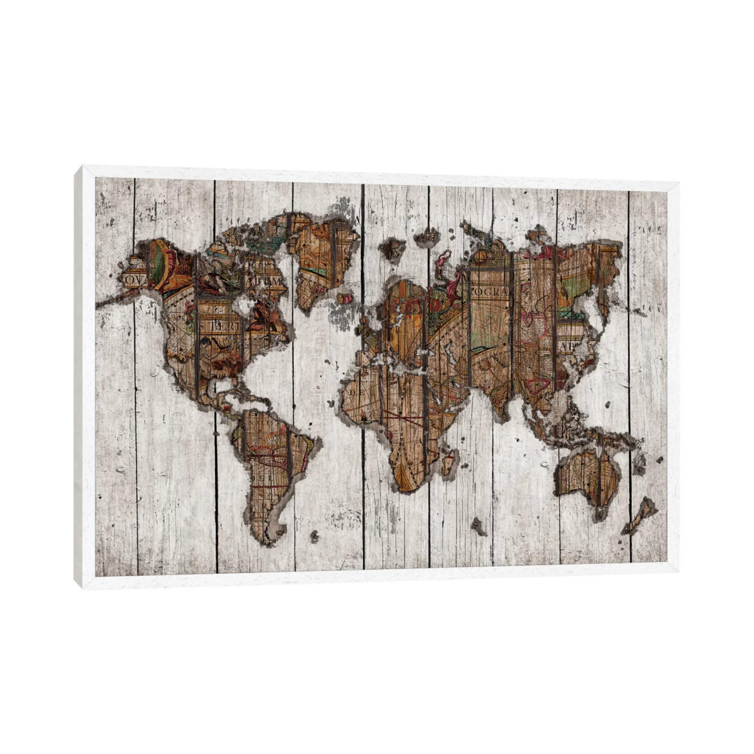 Leinwandbild Wood Map von Diego Tirigall