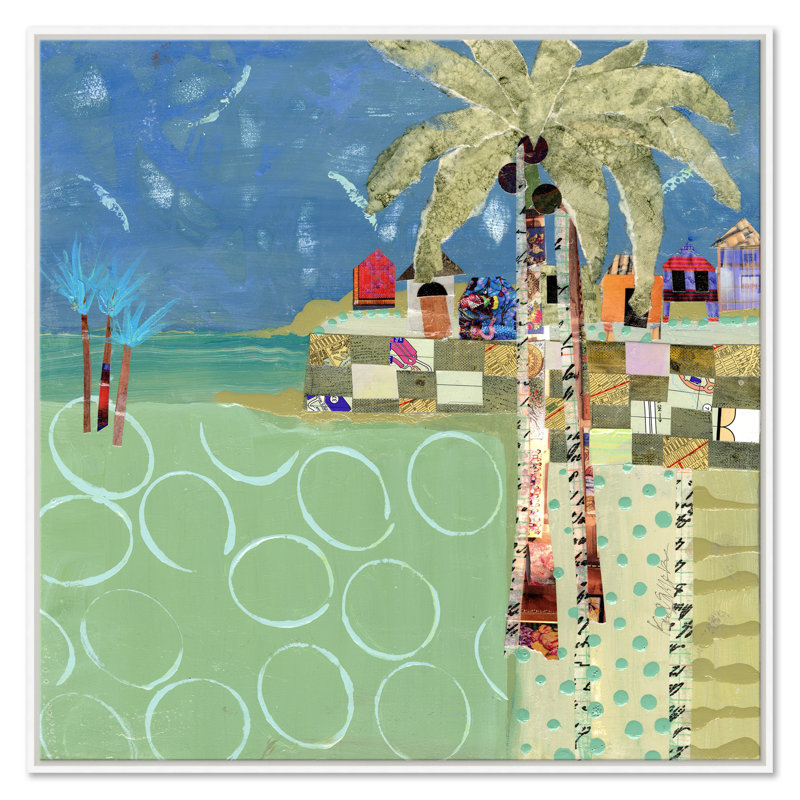 Cabanas Print by Jill Krasner, White Framed