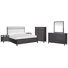 Wentworth King Upholstered Panel Bed 2 Nightstands Drawer Dresser With Landscape Mirror And Drawer Chest