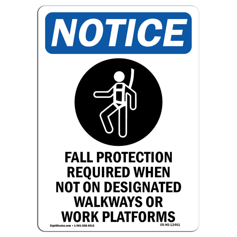 Fall Protection Required Sign