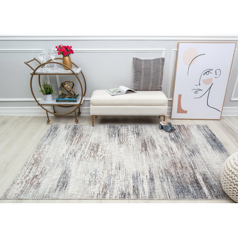 Tapis argenté Celestia, Rectangle 5 pi 3 po x 7 pi