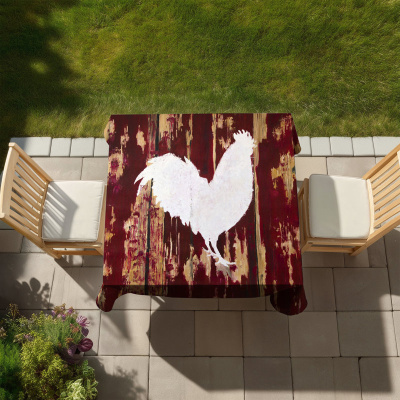 Rustic Rooster Silhouette Tablecloth - Indoor/Outdoor Decor