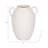 Textured Table Vase Jar With Two Handles for Home Decor - Ceramic Tall Flower Vase for Tabletops and Living Room Accent - White-695959176