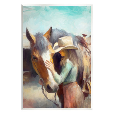 «Cowgirl P donnant Horse» par Ramona Murdock