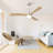 52 Inch Ceiling Fan With LED Light and Remote, 6 Speed with Reversible DC Motor-893736841-893736566