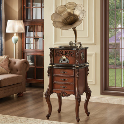 Nut-brown+Gold Free Form Solid + Manufactured Wood+Copper Media Players