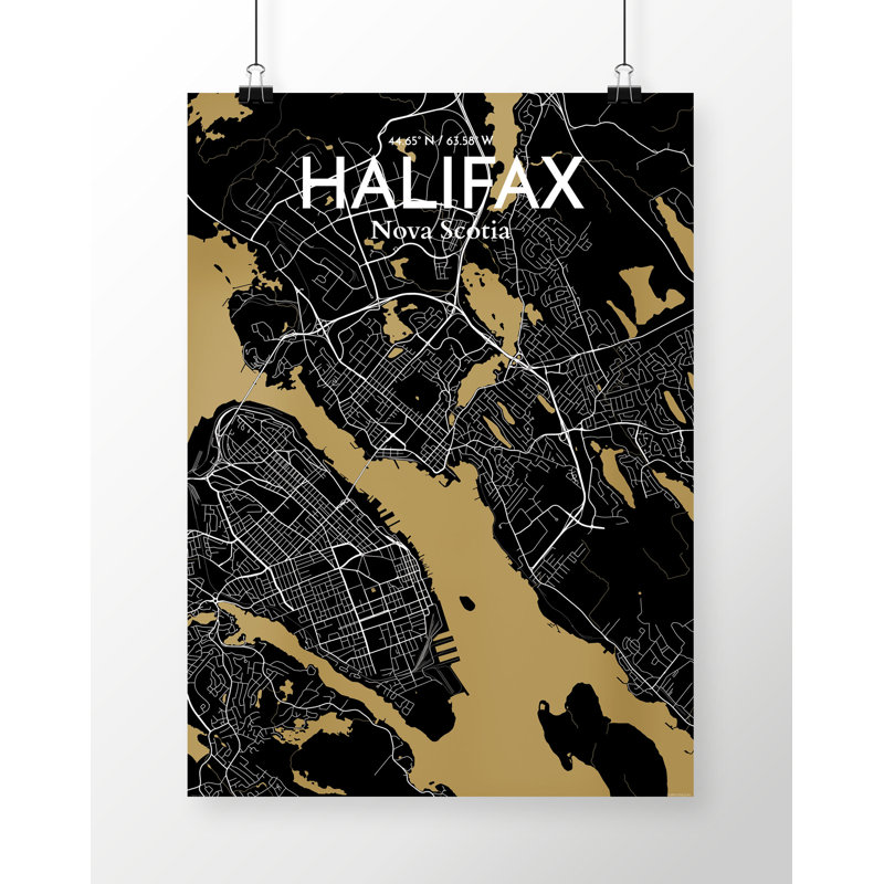 Halifax City Map - No Frame Print, 70 cm H x 50 cm W
