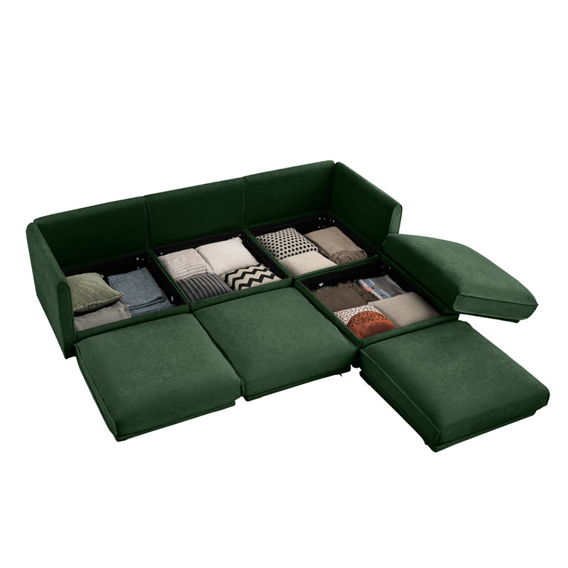Confortable chenille 3 avec rangement pour accoudoirs - canapé de conception ergonomique pour la détente dans un compartiment caché en tissu pour un salon soigné