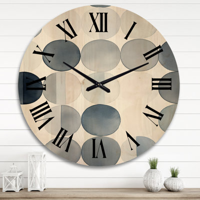 Horloge murale en bois surdimensionnée rétro