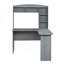 Bureau moderne en L avec huche, gris