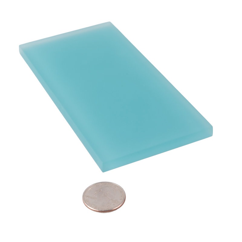 6'' x 3'' Glass Subway Wall Tile, Aqua