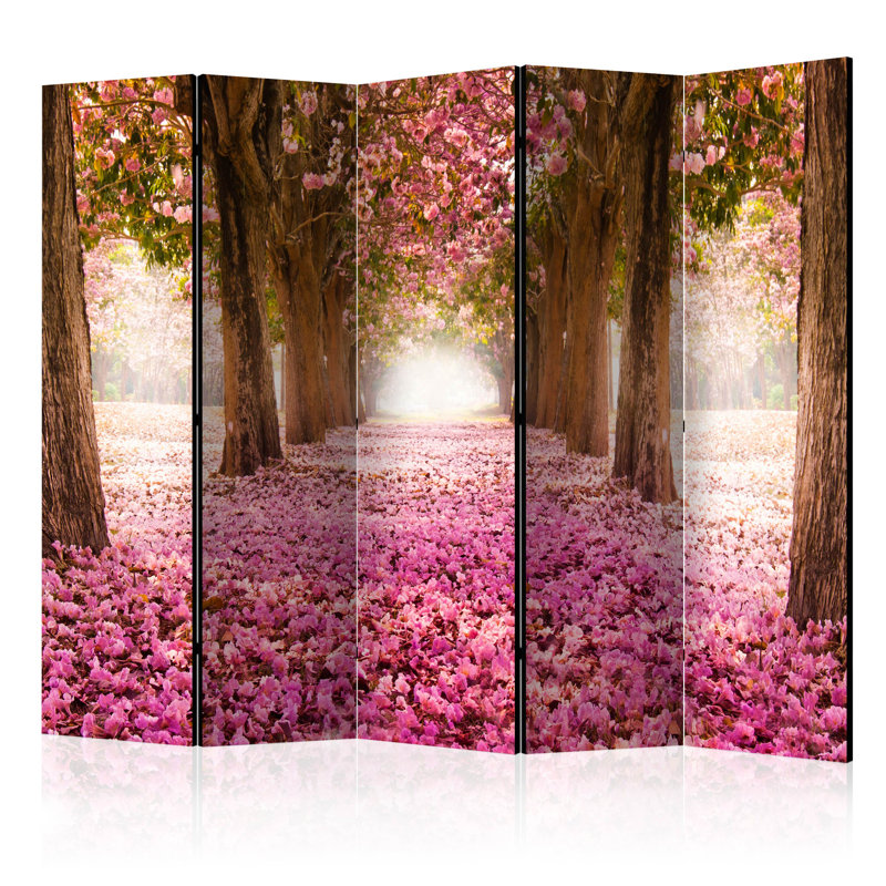 225cm W x 172cm H 5 - Panel Wood Folding Room Divider