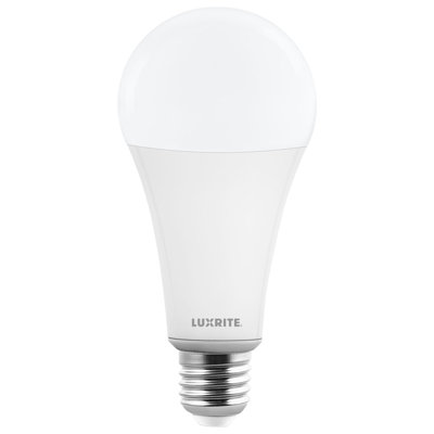 LUXRITE A23 LED Light Bulb, 33W, E26 Base Bulb, 4000LM, Dimmable , 240° Beam, CRI 80, 120V, Damp Rated, Shatter-Proof, UL Listed