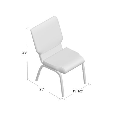 Chaise d'église polyvalente empilable en tissu 21 po Hercules Series