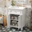 Armoire de salle de bain Vintage Elegance avec portes à fermeture douce et tablette réglable, meuble-lavabo avec lavabo en céramique-634939187
