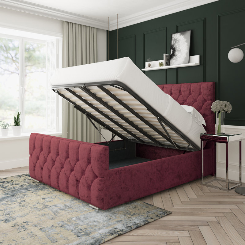Upholstered Bed, Double (4'6), Aubergine