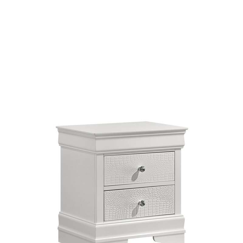 Table de chevet 2 tiroirs Blaze, Blanc