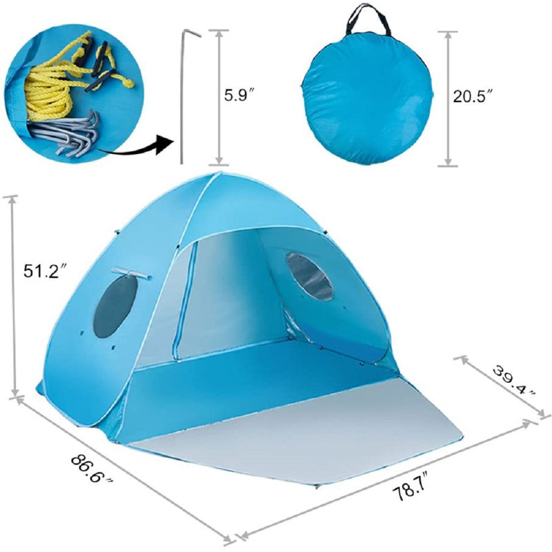Tente 3 personnes Pop Up, Blue