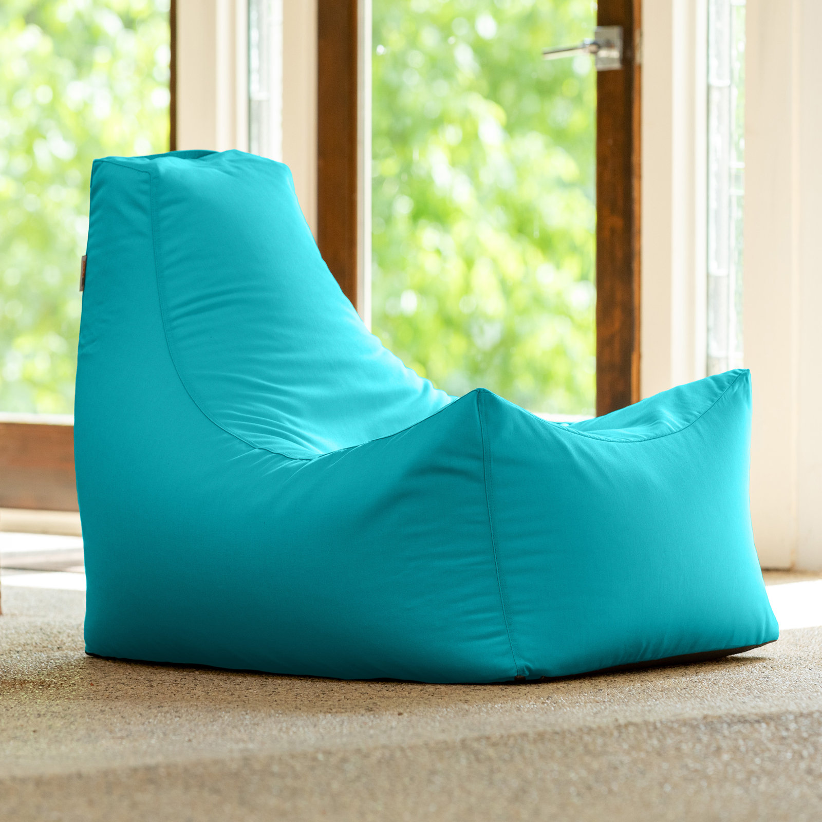 Juniper Outdoor Bean Bag Chair, Cancun Blue Sunbrella®
