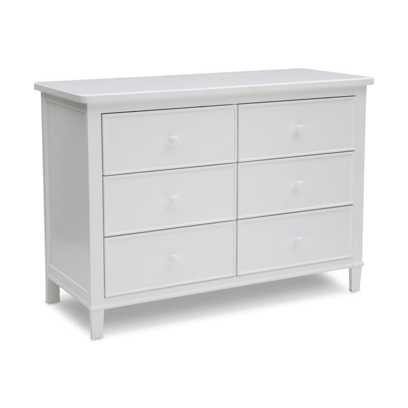 White Double Nursery Dresser with Interlocking Drawers
