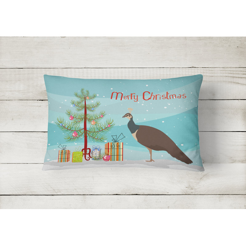  Coussin intérieur / extérieur Indian Peahen Peafowl Christmas