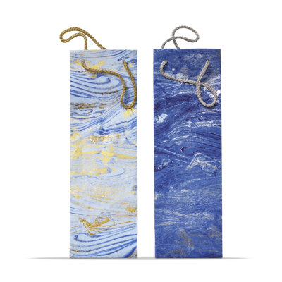 Marbleized Wine Bag S/2