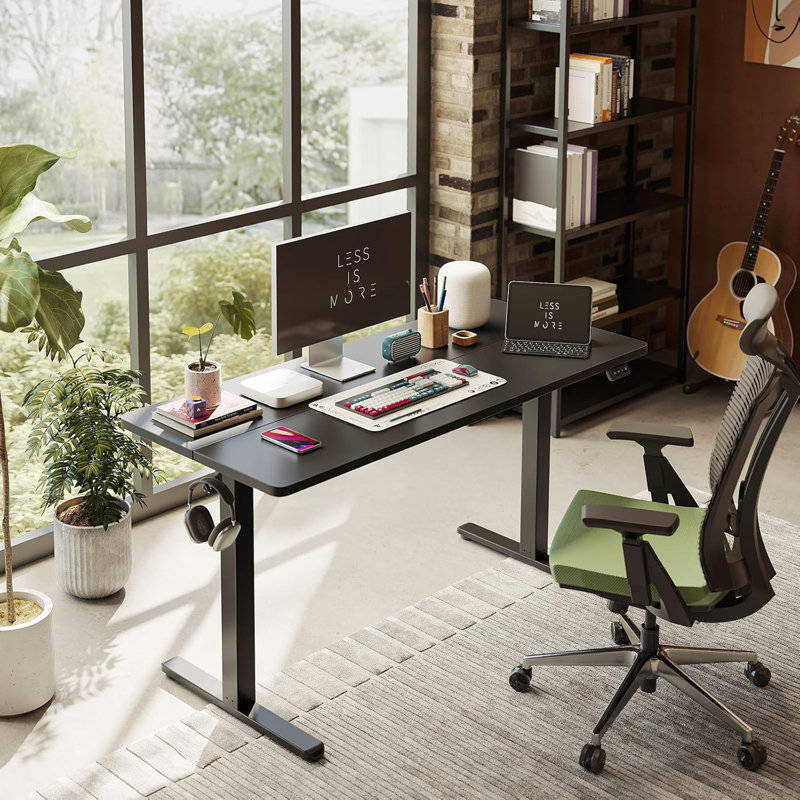 Bureau debout à hauteur ajustable Berrien, H 47,3 po x l 40 po x P 24 po, Noir, noir, noir, noir