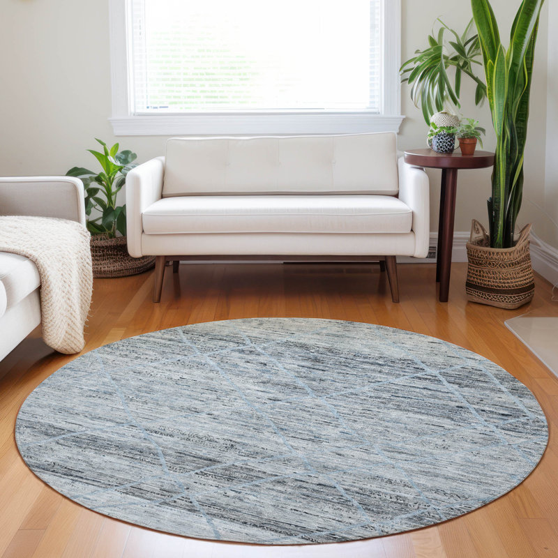 Tapis intérieur / extérieur bleu Flamara, 2 pi 3 po x 7 pi 6 po