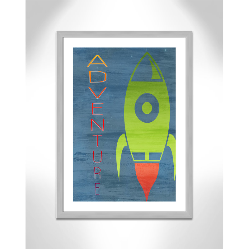 Space Explore 2, impression sur papier, H 34,5 po x l 24,5 po x P 0,6 po, Encadré plat argent