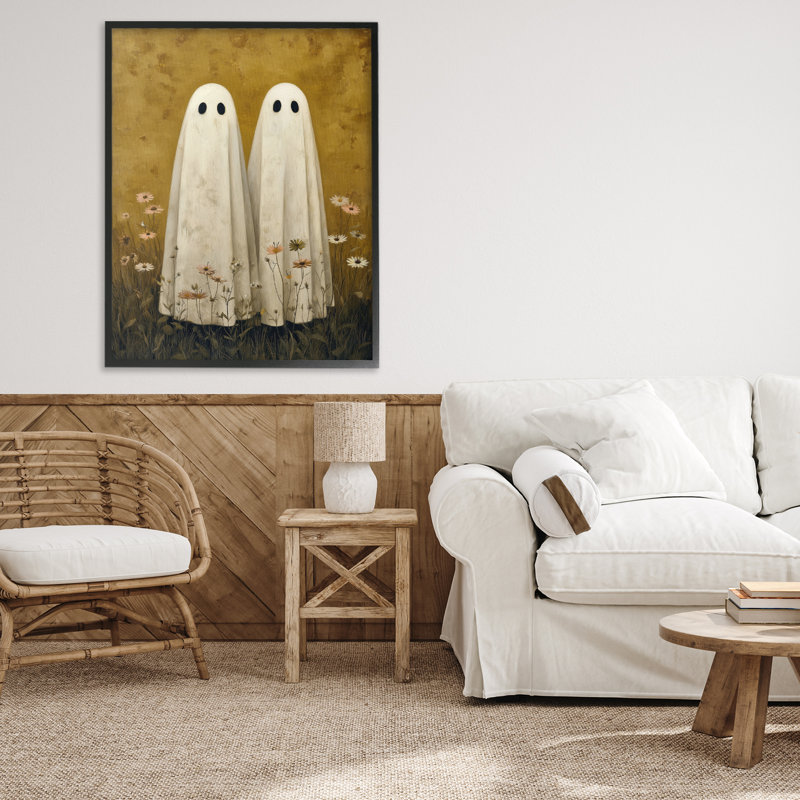 «Old World Ghost Couple», estampe numérique, design par Arlington Prints, H 30 po x l 24 po, Giclée encadrée noir minuit