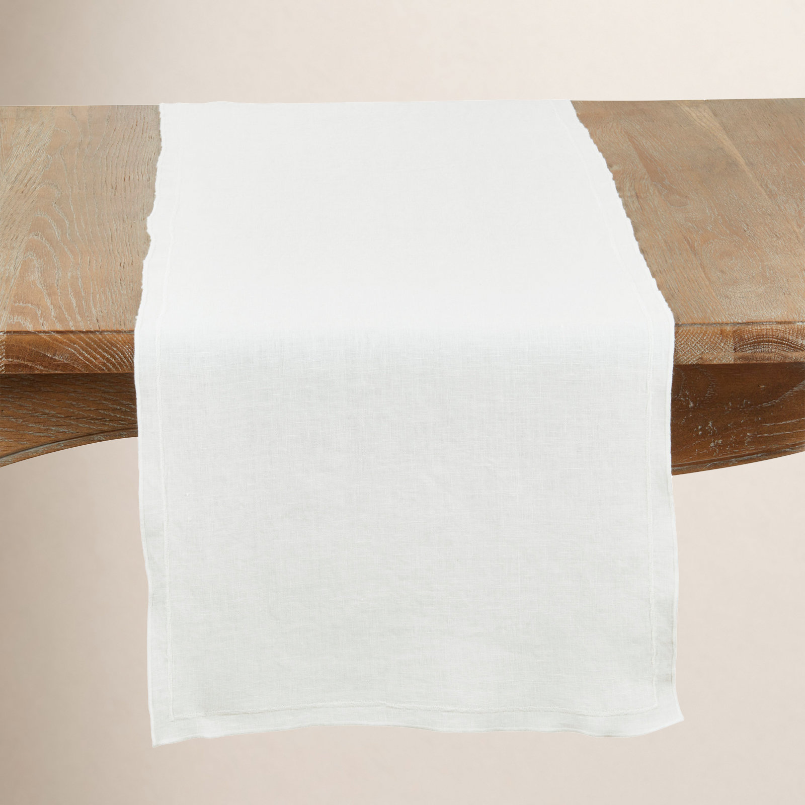 Aneta 72" Linen Table Runner, Ivory
