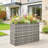 Raised Garden Bed with Adjustable Foot Pads for Patio, Balcony, PE Rattan Wicker Planter, Freestanding Steel Frame Rattan Planter Stand with Removable Liner for Flowers, Vegetables, Gray-1918090486