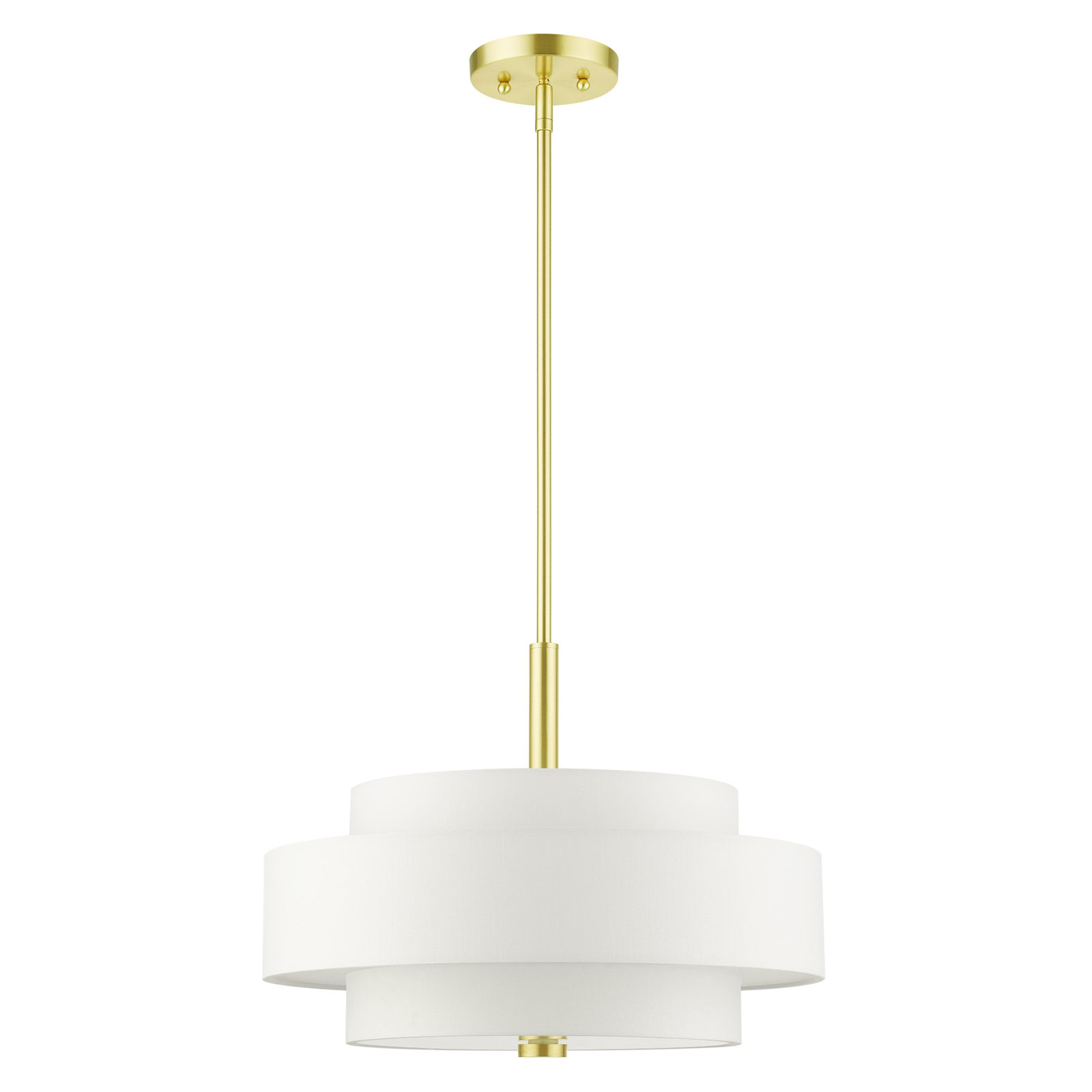 Flaire 5-Light Chandelier, Off-White, Satin Brass