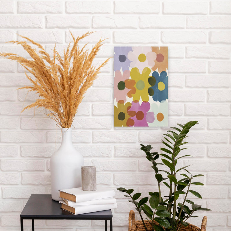 Fleurs colorées abstraites abstraites colorées, fleurs modernes, art mural, H 18 po x l 12 po