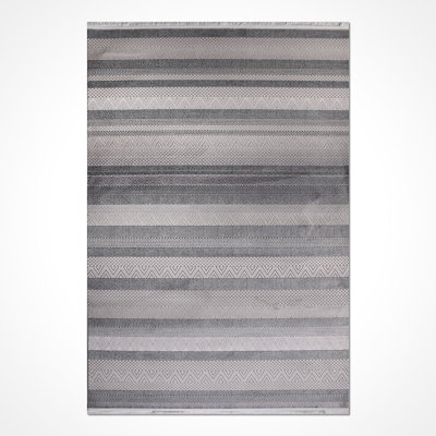 Tapis gris moderne / abstrait lavable à la machine