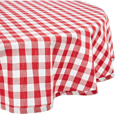 Estacia Checkered 100% Cotton Tablecloth