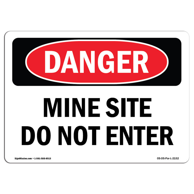 Signe de danger, H 12 po x l 18 po x P 0,1 po