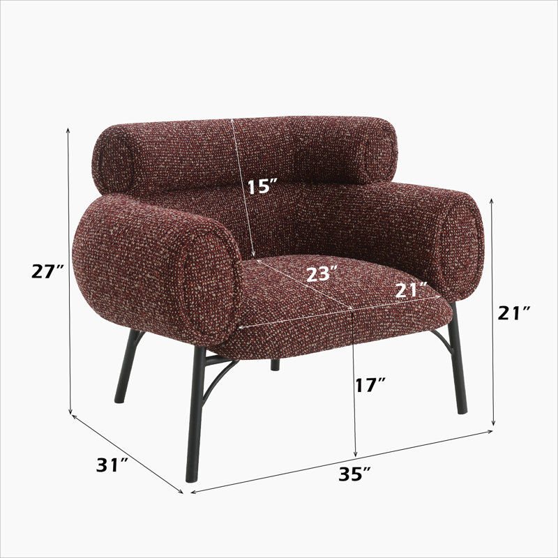 Maroon Tweed Chair