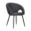 Ensemble de deux fauteuils de salle à manger en similicuir gris foncé-1078967185