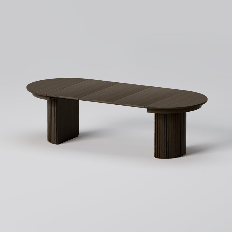 Bachman Extendable 45'' to 105" Solid Wood Dining Table with Hiden Storage Space, Brown